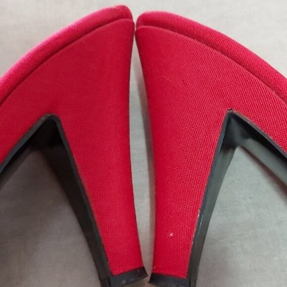 JACQUES COHEN VINTAGE RED PARTY SHOES FOR BERGDORF GOODMAN ON5IVE. SIZE 8. - Picture 1 of 9